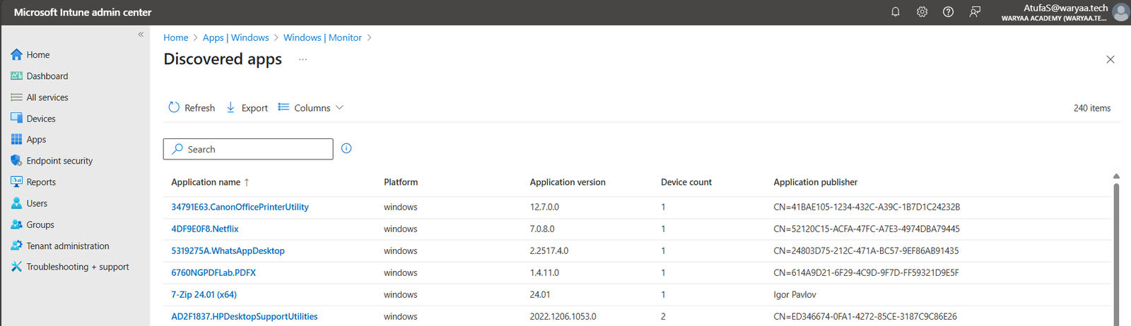 How to Get All Installed Apps on Devices from Intune - Tech EUC