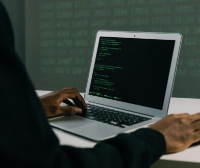 person using macbook air