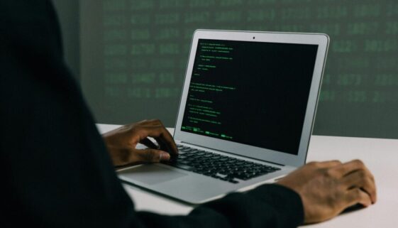 person using macbook air