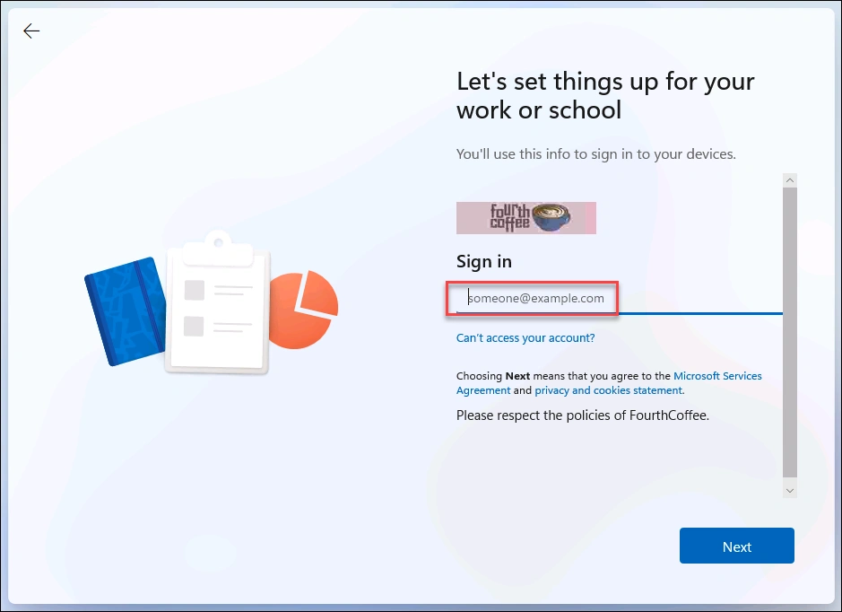 Windows Autopilot customized sign-in screen with company branding