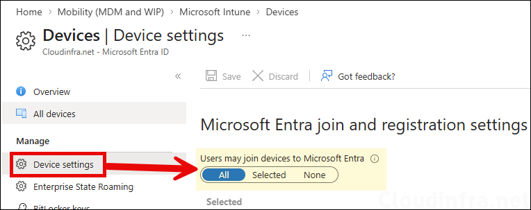Microsoft Entra ID Device Settings Join Scope