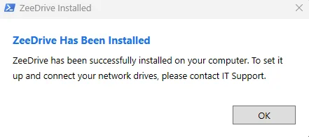 ZeeDrive GUI popup