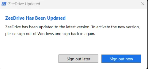 ZeeDrive Update using PowerShell script