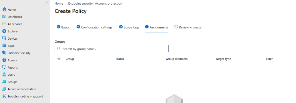 Assigning Windows Hello for Business Account Protection policy to Microsoft Entra security groups